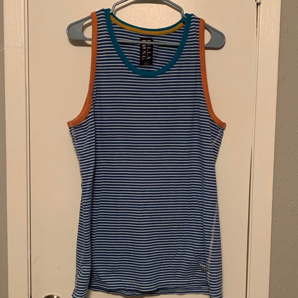 Blue/White Striped Billabong Tank Top